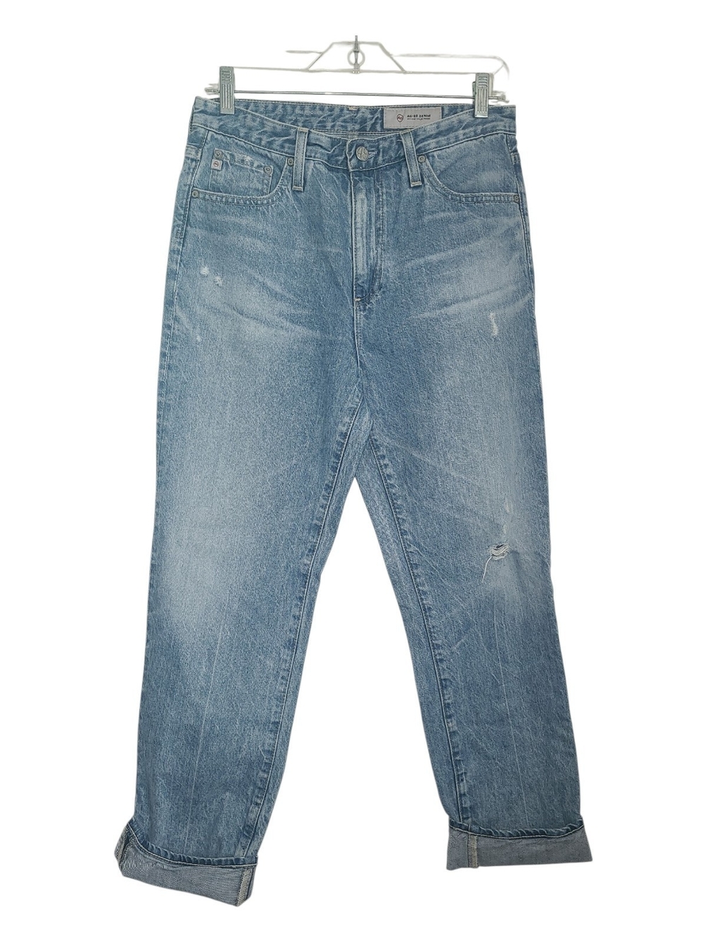 Ag Adriano Goldschmied THE PHOEBE  Light Blue High Waist Tapered Leg Jeans 28r